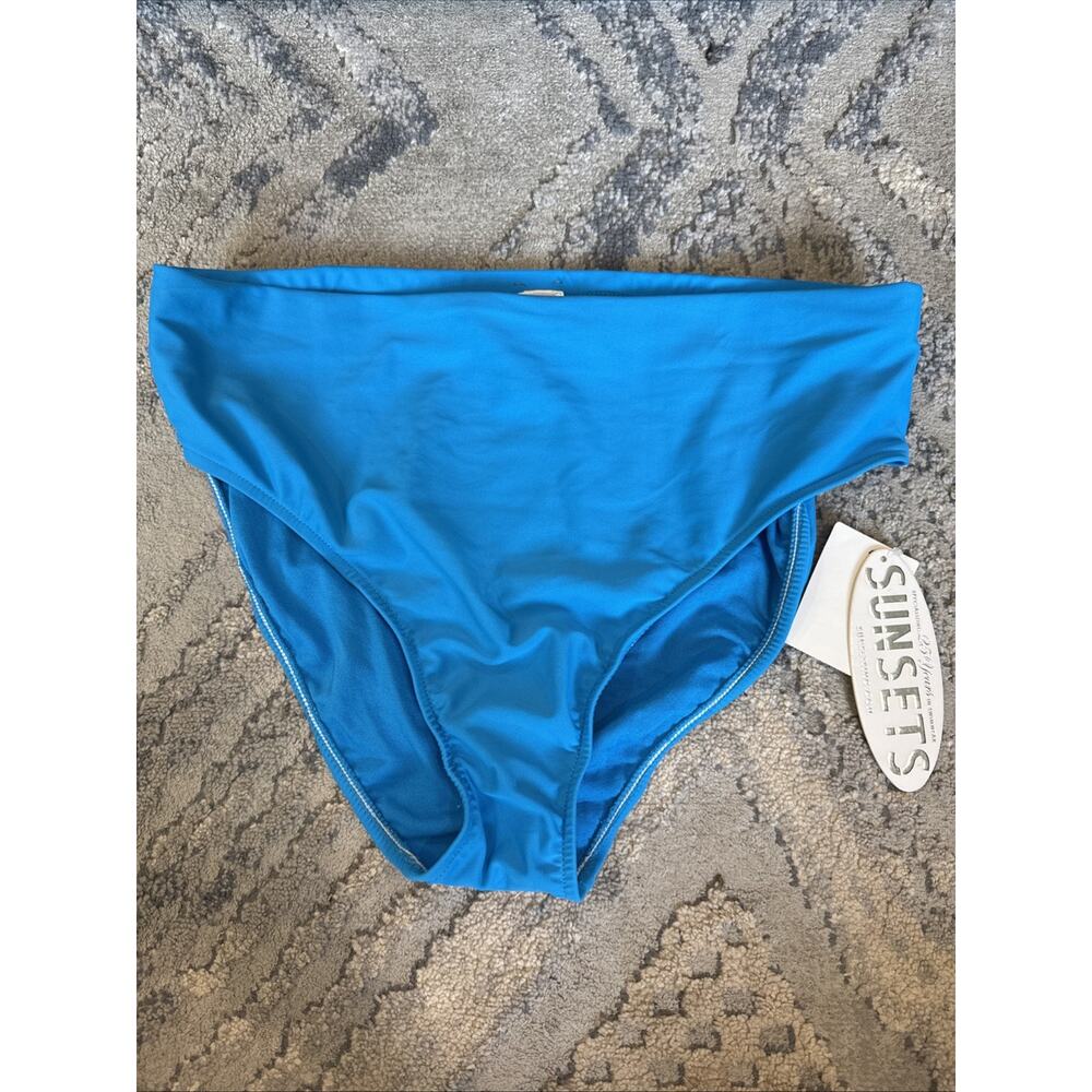 Sunsets Seamless High Waist Caribbean Blue Bikini Bottoms X-large